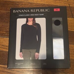 Banana Republic Classic Black and White Long Sleeve Tees